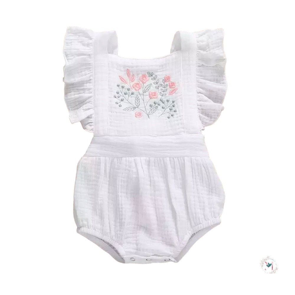 Garden flowers organic ruffle romper